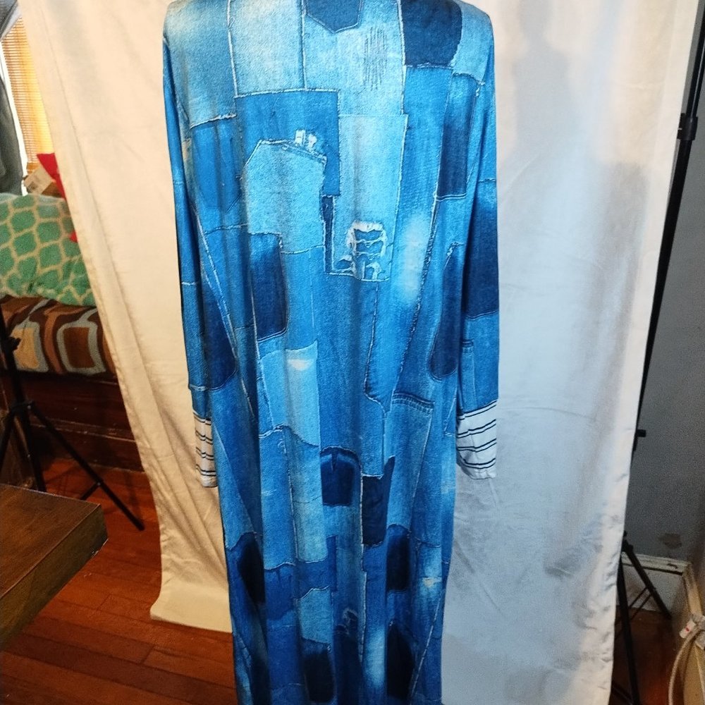 Patchwork long length cardigan. - Picture 4 of 4